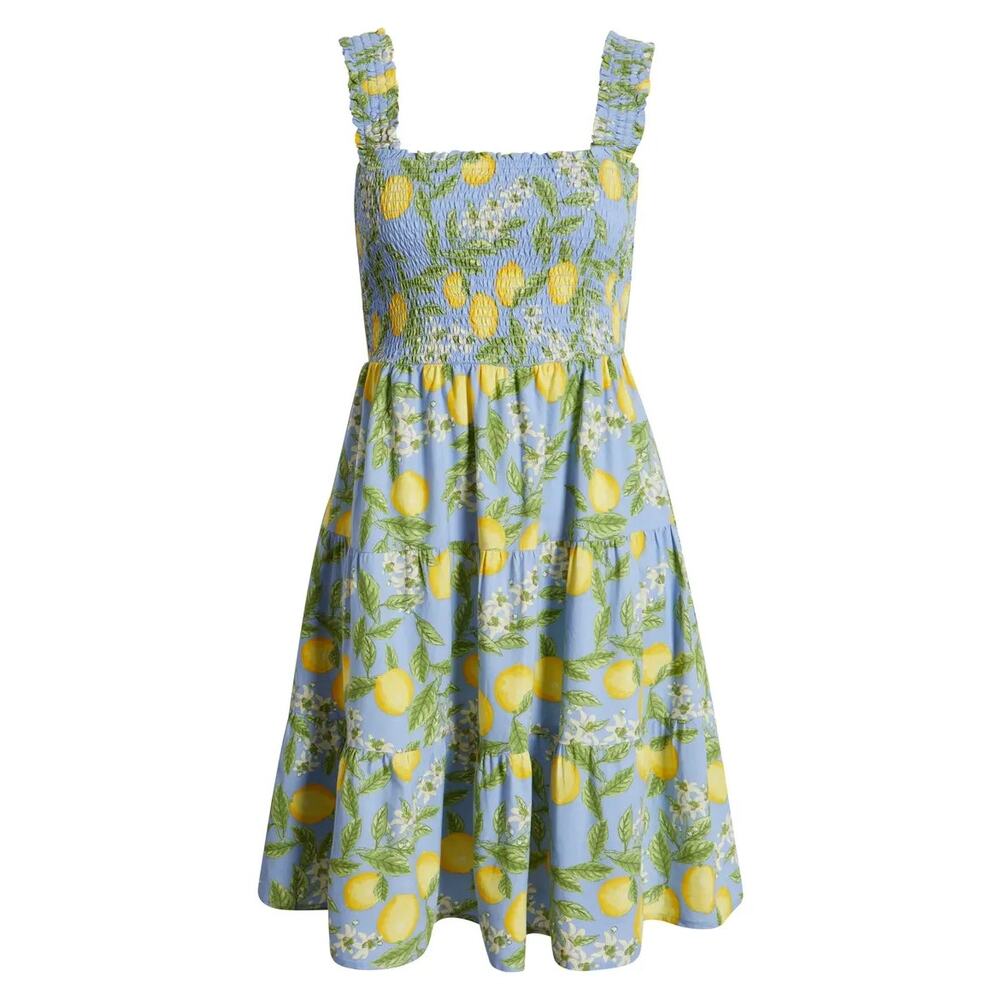 NWT Beachlunchlounge Alice Tiered Sundress Lemon Drop L - Picture 5 of 6